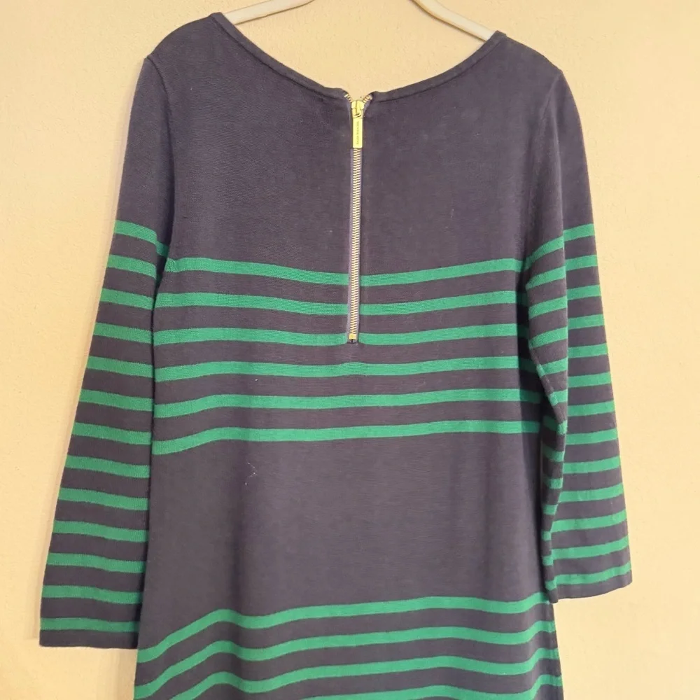 MICHAEL Michael Kors Striped Navy & Green Knit Dress Nautical Business Size L